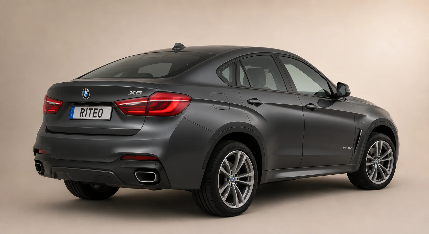 Silver premium vehicle seen from the rear